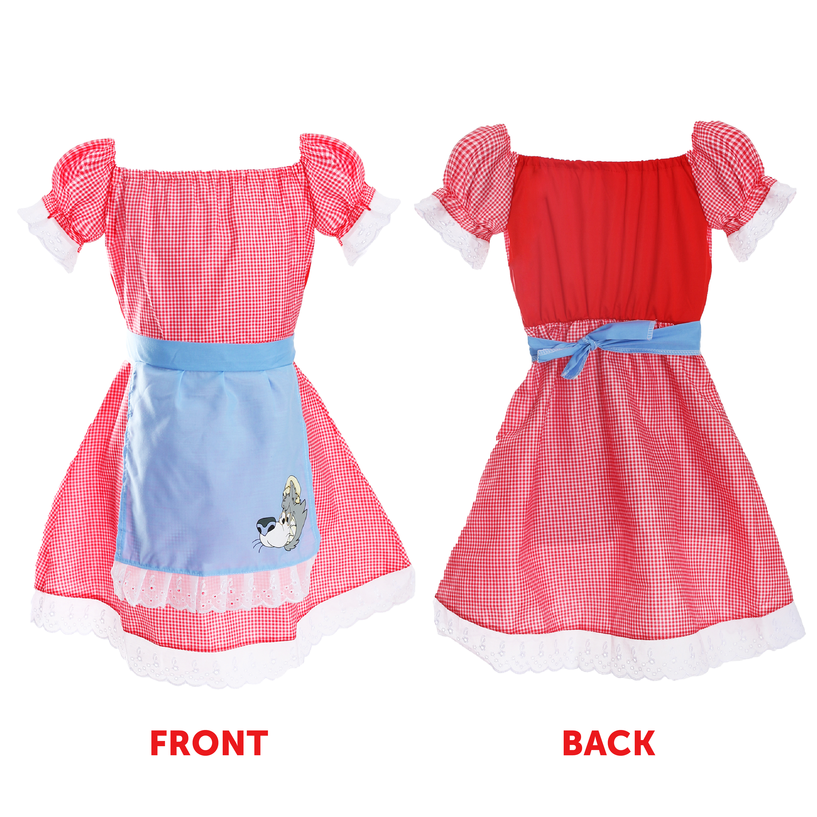 GIRLS LITTLE RED RIDING HOOD COSTUME WITH BASKET HALLOWEEN BOOK